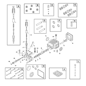 Pump (80025170) Diagram and Parts List for 021024-00  Briggs and Stratton Pressure Washer